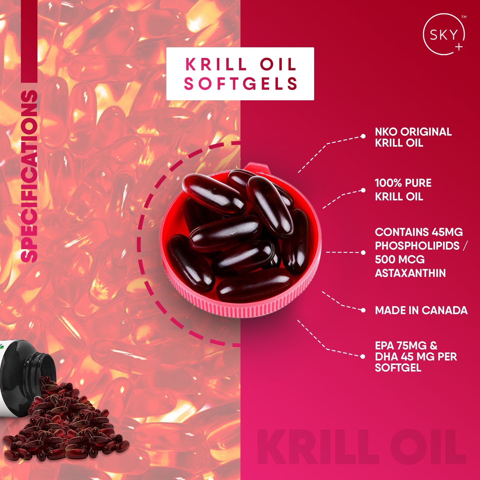 Krill Oil Premium Omega 3 Capsules - 500mg